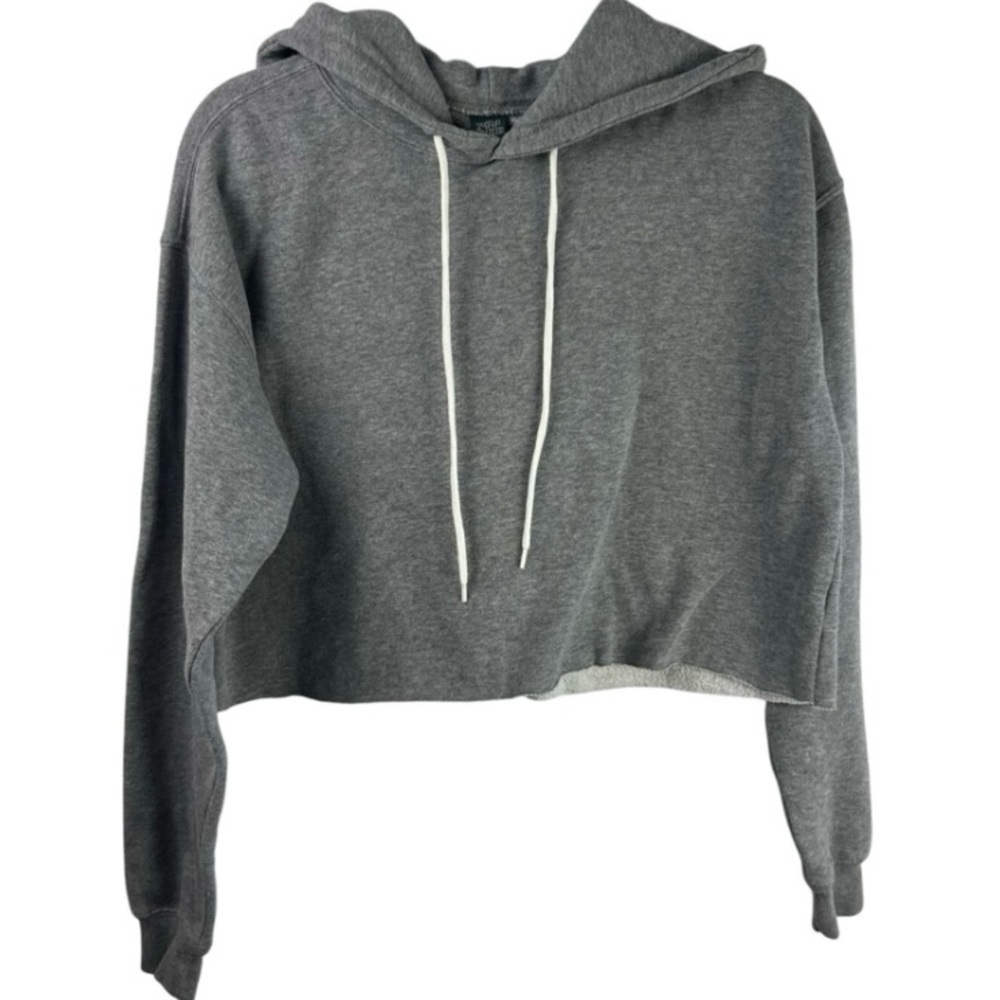Wild Fable Cropped Gray Hoodie Sweatshirt, Cotton Blend, Soft Casual Pullover